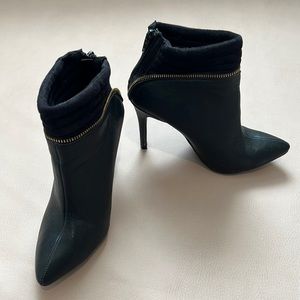 Wild Diva-Black Faux Leather Booties